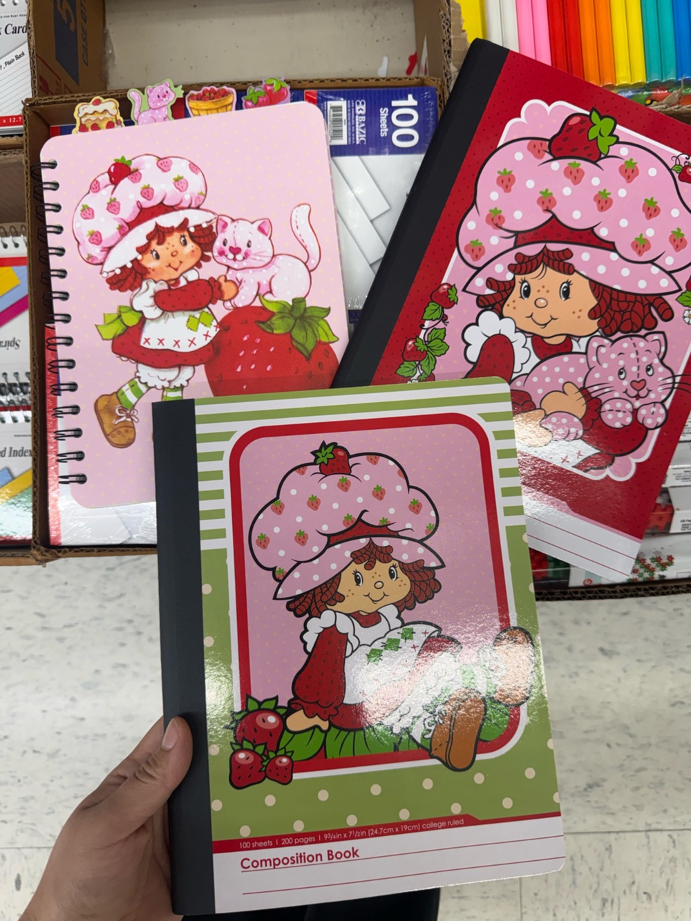 Strawberry Shortcake Pink Party Journal - Strawberry Design set of 3